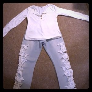 Womens jeans and matching top, size Med